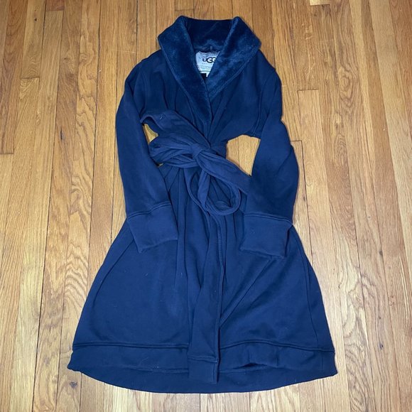 UGG Cozy Fleece-Lined Robe in navy size s - Picture 5 of 10